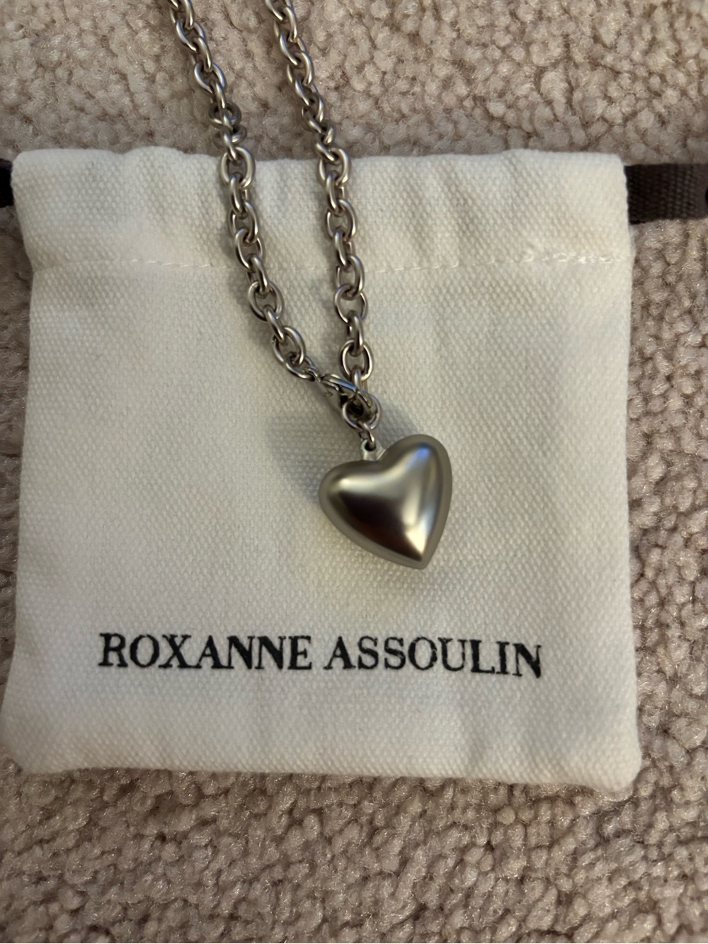 Roxanne Assoulin Mini Puffy Heart Pendant in Silver